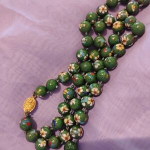 Not Rated Green Floral Beaded Necklace